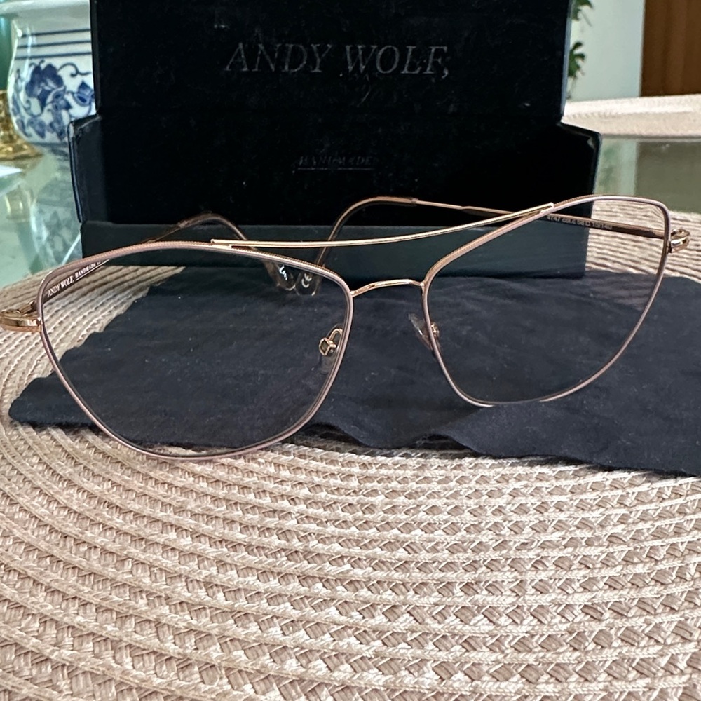 Andy Wolf Eyeglasses Frames style 4747 rose gold metal frames Size
58-15-140
